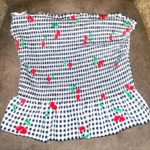 Cherry Checked Tube Top